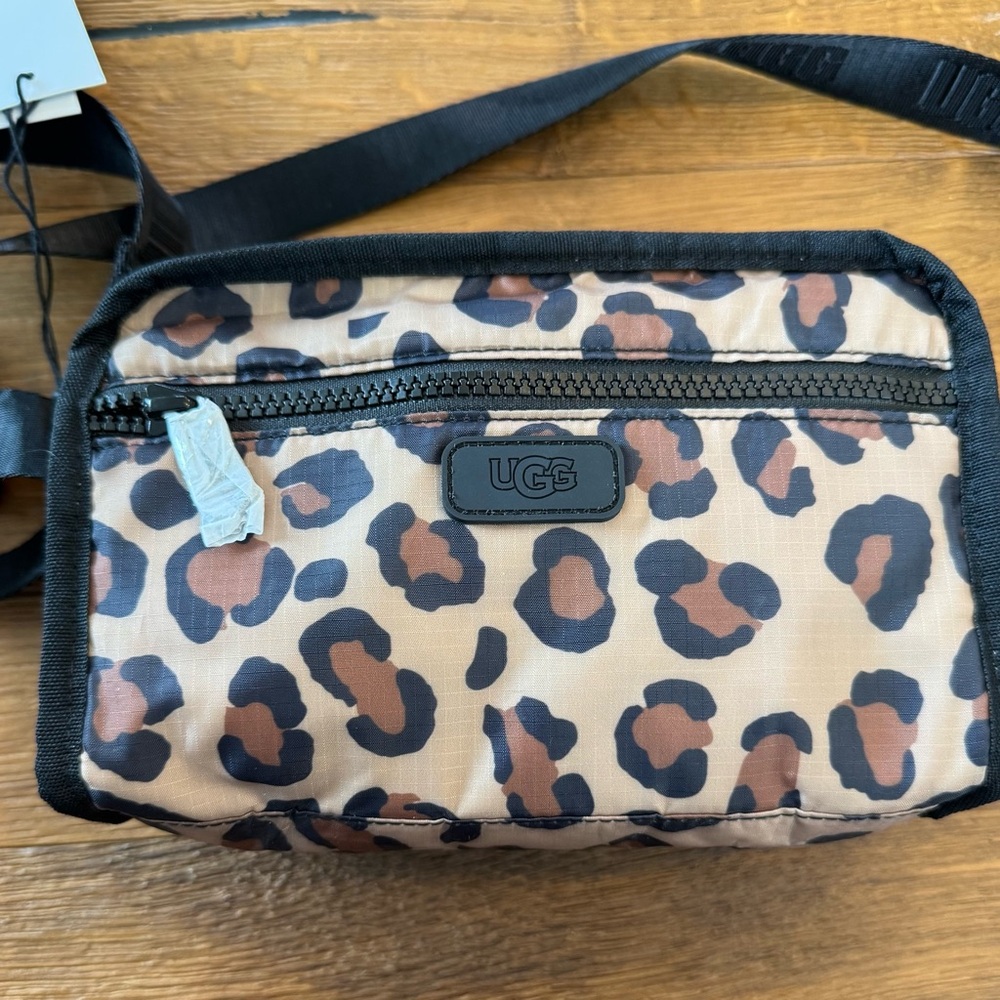 UGG Leopard-Print Mini Belt Bag in Tan and Black - Picture 3 of 12
